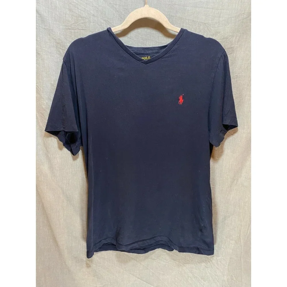 Polo Ralph‎ Lauren Shirt Adult Medium Blue Red Pony Pullover Tee Mens